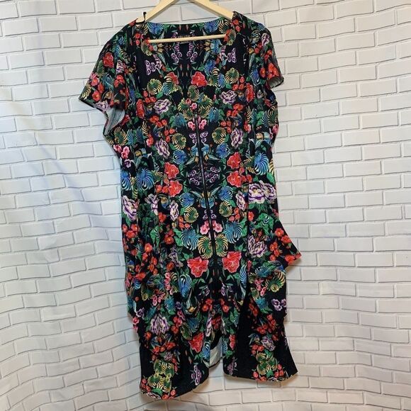 City Chic Zip Front Side Pleat Tunic Sz XXL/24 - Picture 2 of 5